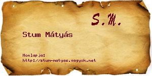 Stum Mátyás névjegykártya