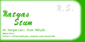 matyas stum business card